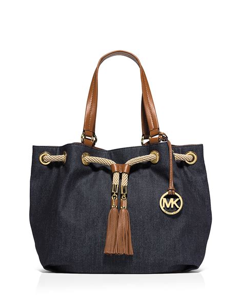 michael kors marina denim tote|Marina Large Denim Tote .